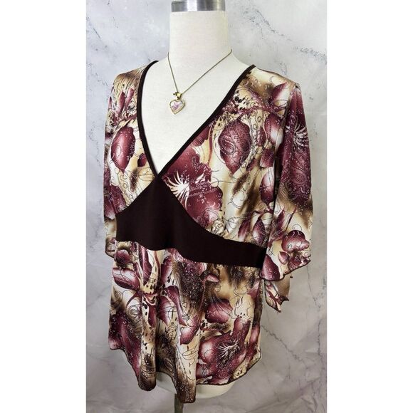 Vintage Tweenie Weenie Y2k Top Shirt Babydoll Blouse Whimsy Fairy Glittery 2X - Picture 2 of 14